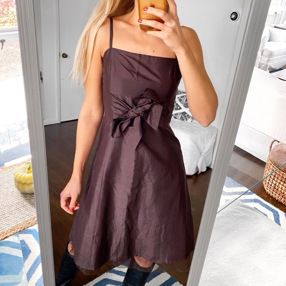 🤎 DAMIANI BROWN BOW FESTIVE HOLIDAY DRESS! - Picture 6 of 15